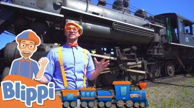 Blippi Explores A Steam Train | Learning Trains For Kids