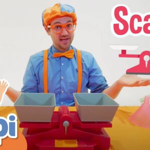 Blippi Learns What Weighs More | Science Videos For Kids WIth Blippi