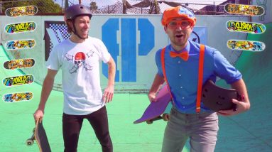 Blippi Learns about Skateboarding with Shaun White | Outdoor Activities for Kids