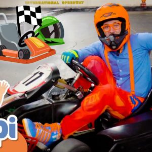 Blippi Drives A Go Kart! | Learn About Engines & Numbers | Educational Videos for Kids
