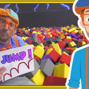 Jumping Animals for Kids by Blippi | Learn at an Indoor Trampoline Park