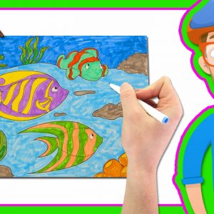 Learn Colors by Drawing with Blippi | Coloring Book
