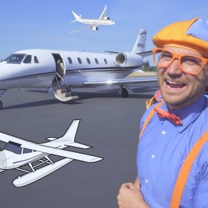 Blippi Flies in a Private Jet | Airplanes for Kids with The Airplane Song