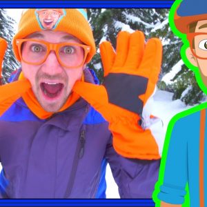 Snowmobile in the Snow with Blippi | Winter Outfit for Kids