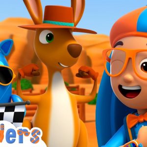 Blippi Wonders | Kangaroo Race! | Blippi Animated Series | Cartoons For Kids