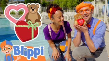 Blippi's Valentines Day Sink or Float! | Fun and Educational Videos for Kids