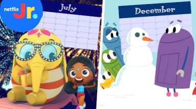 '12 Months Make a Year' Calendar Song for Kids 🗓🎂 | Netflix Jr Jams