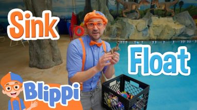 Sink Or Float With Blippi At The Dinosaur Play Park! | Educational Videos for Kids
