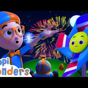 Blippi Learns About Colourful Fireworks! | Blippi Wonders - Animated Series | Cartoons For Kids