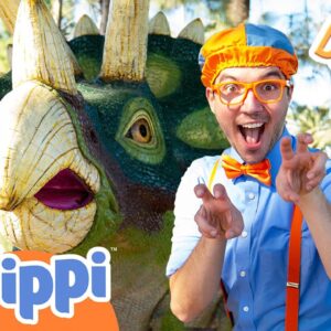 Blippi Roars with Dinosaurs at the Children's Museum! Educational Science Videos for Kids