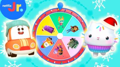 Mystery Wheel of Holiday Cheer! 🎄 Gabby's Dollhouse, Action Pack, & More | Netflix Jr