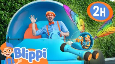 Racing the Blippi Mobile IN REAL LIFE! 2 Hours of Car Videos for Kids