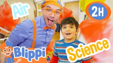 Blippi's Ultimate Science Challenge with an Air Cannon!  2 Hours of Science Videos for Kids