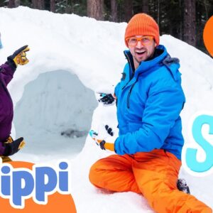 Blippi and Meekah's Ski Day Obstacle Course! Educational Videos for Kids